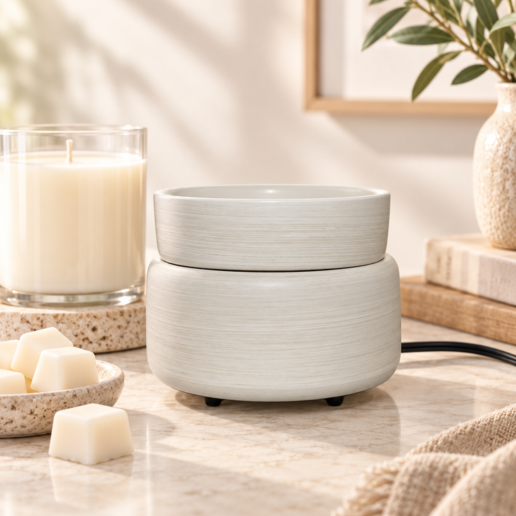 Stone Ivory 2-in-1 Candle Warmer for Wax Melts & Jar Candles