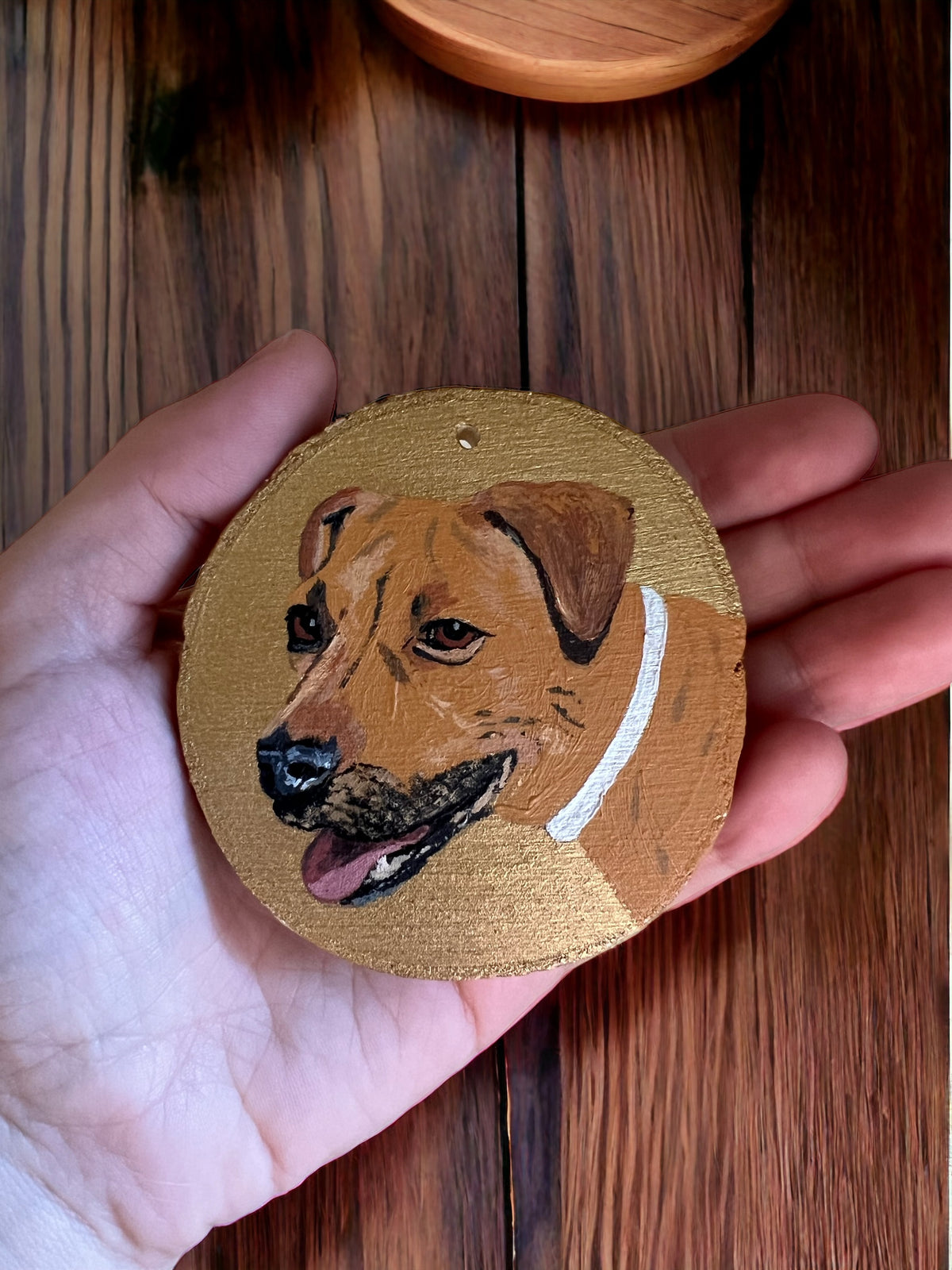 painted animal portrait ornament