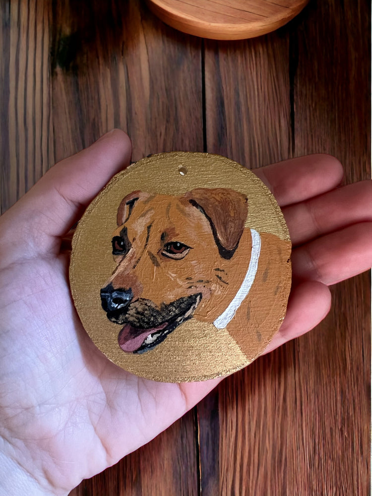 painted animal portrait ornament