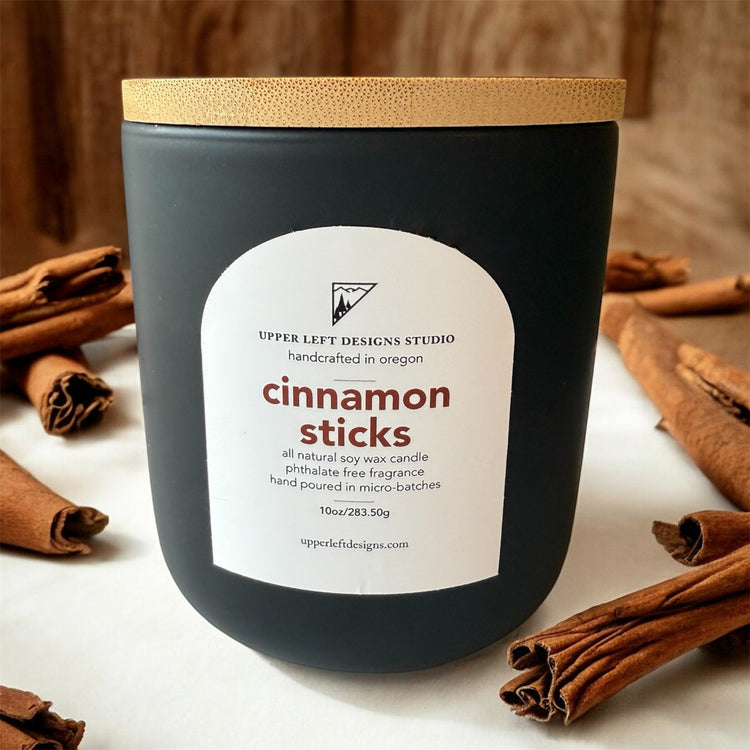 winter collection - black cermaic 10oz soy candles