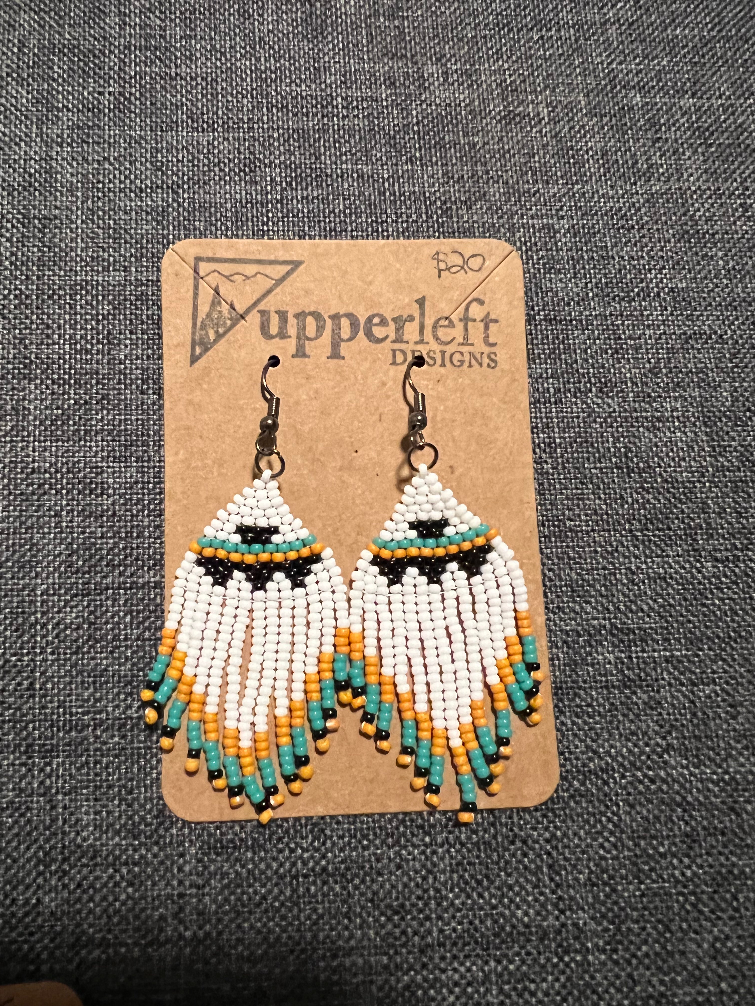 Beaded triangle pattern earrings